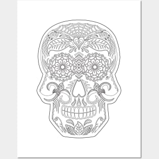 Day of the Dead Skull Color Me Posters and Art